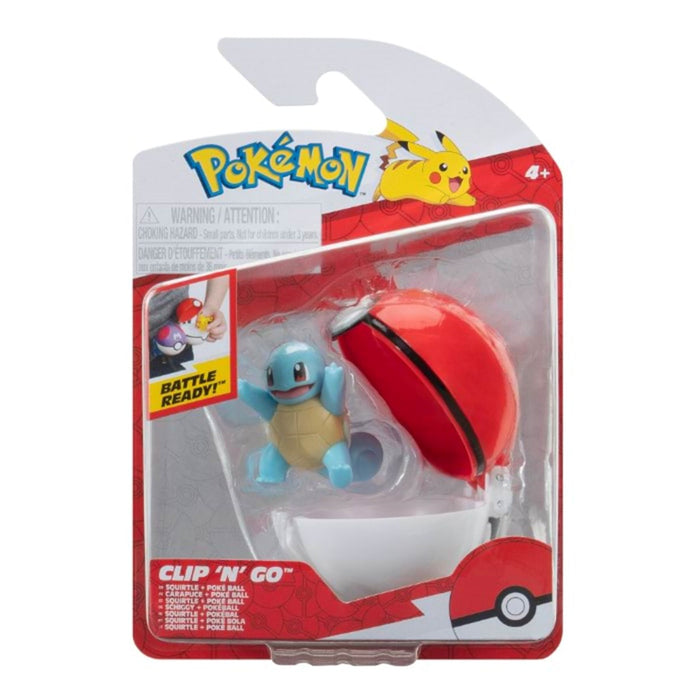 Pokemon Squirtle figuuri ja Clip'n' Go - poke pallo