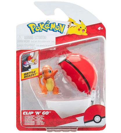 Pokemon Charmander figuuri ja Clip'n' Go - poke pallo