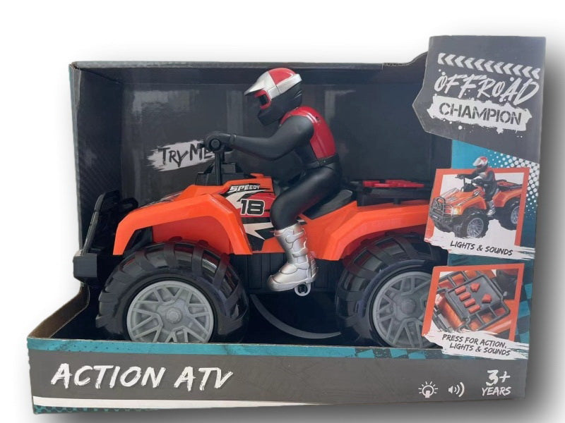Action ATV Mönkijä ja kuljettaja valoilla ja äänillä 27cm