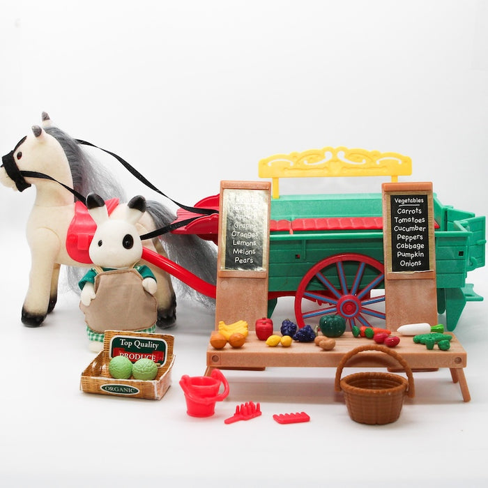 Sylvanian Families Farmer's Cart & Pony ponikärry setti - Second Hand