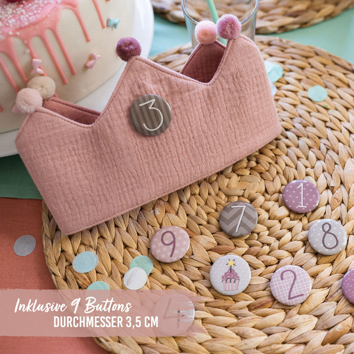 Lasten kruunu syntymäpäivät - vaaleanpunainen