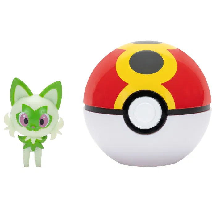 Pokemon Sprigatito figuuri ja Clip'n' Go - poke pallo
