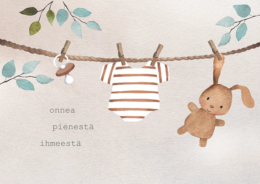 Pieni ihme onnittelukortti vauvalle kirjekuorella