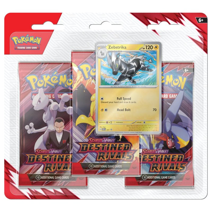 Pokemon SV10: Destined Rivals 3-Pack Blister - Zebstrika