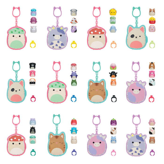 Squish-a-longs 2,5 cm hahmo 3 kpl ja klipsikotelo