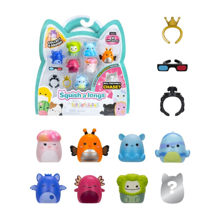 Squish-a-longs 2,5cm hahmo 8kpl pakkaus