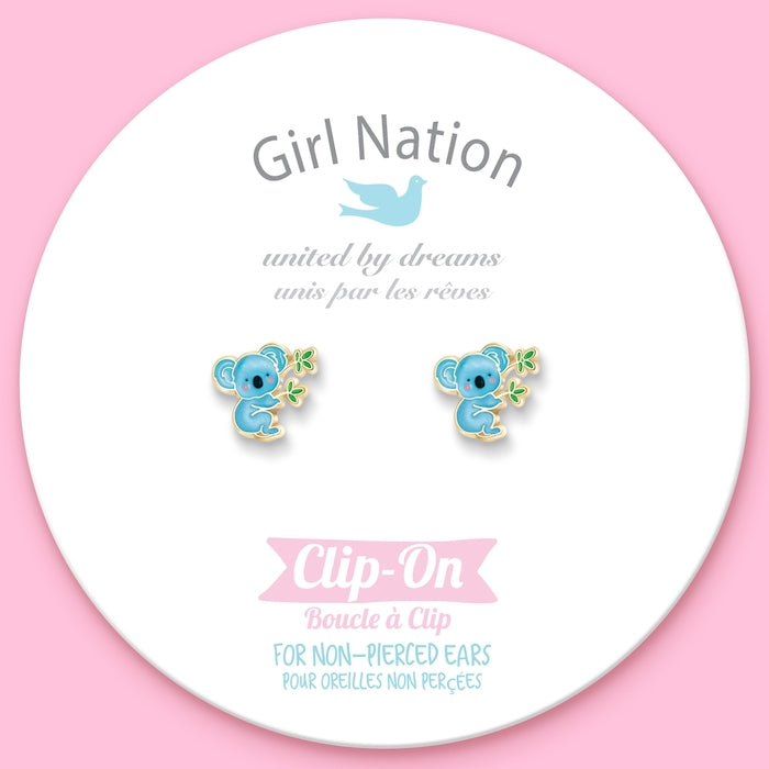 Lasten korvakorut Clip On - Koala