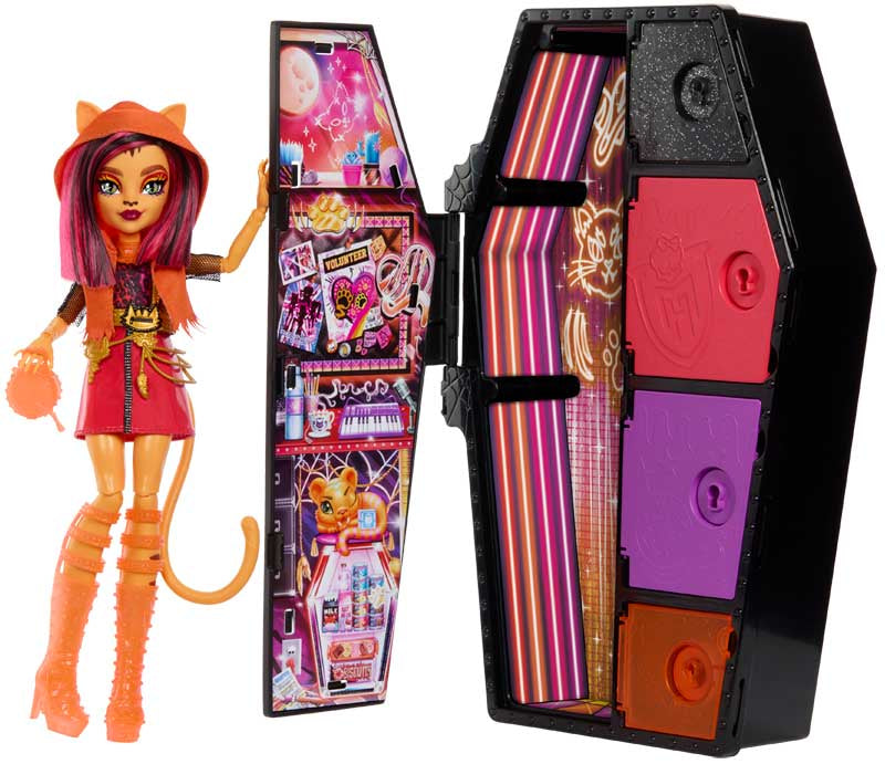 Monster High Skulltimate Secrets Toralei nukke ja vaatekaappi