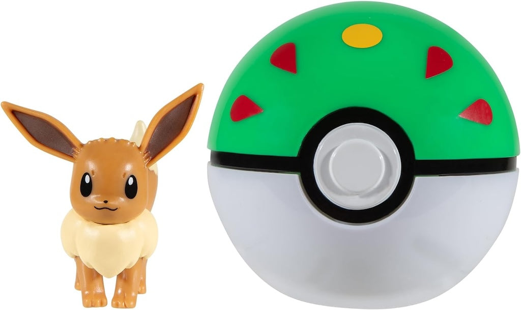 Pokemon Eevee figuuri ja Clip'n' Go - poke pallo