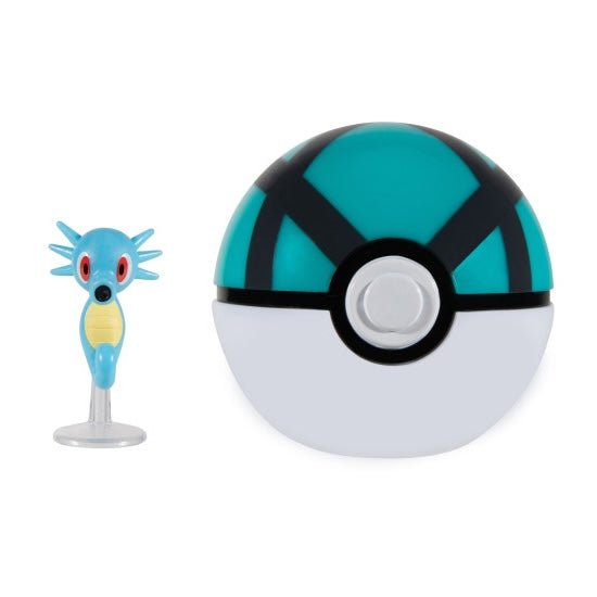 Pokemon Horsea figuuri ja Clip'n' Go - poke pallo