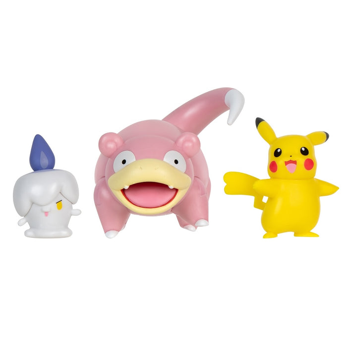 Pokemon Battle figuuri 3-Pack - Slowpoke + Litwick + Pikachu
