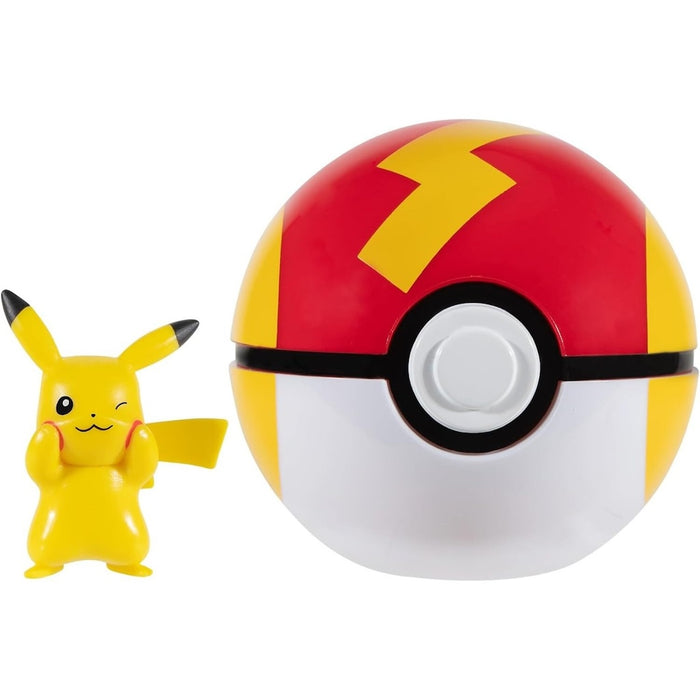 Pokemon Pikachu figuuri ja Clip'n' Go - poke pallo