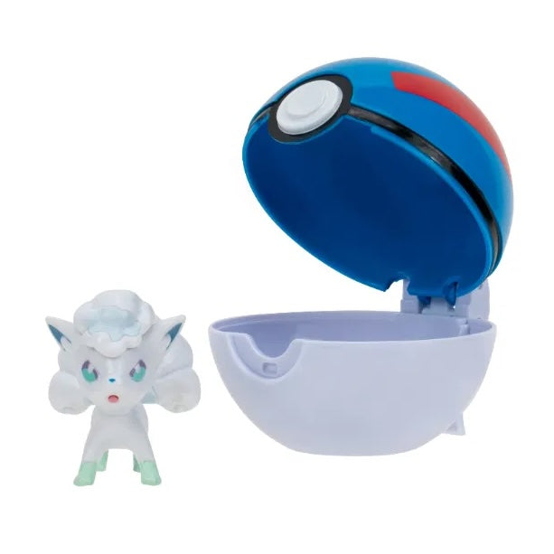 Pokemon Alolan Vulpix figuuri ja Clip'n' Go - poke pallo