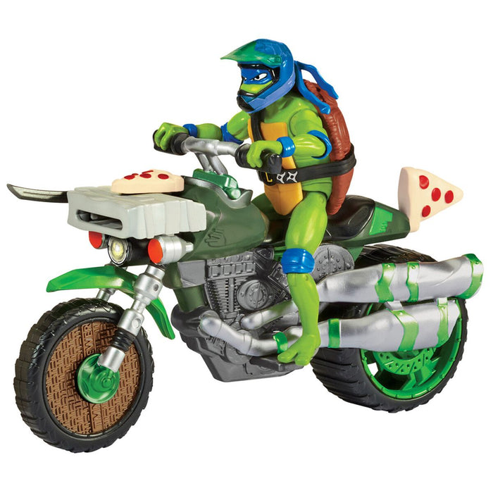 Teenage Mutant Ninja Turtles Mayhem moottoripyörä ja Leonardo