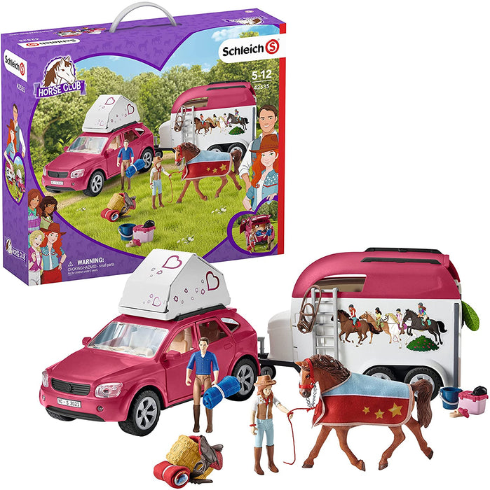 Schleich 42535 Auto ja hevos traileri teltalla