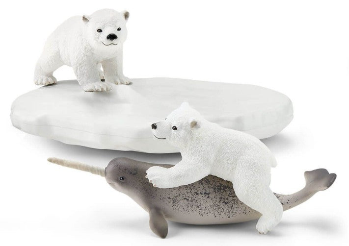 Schleich Jääkarhu pennut ja Sarvivalaan poikanen 42531
