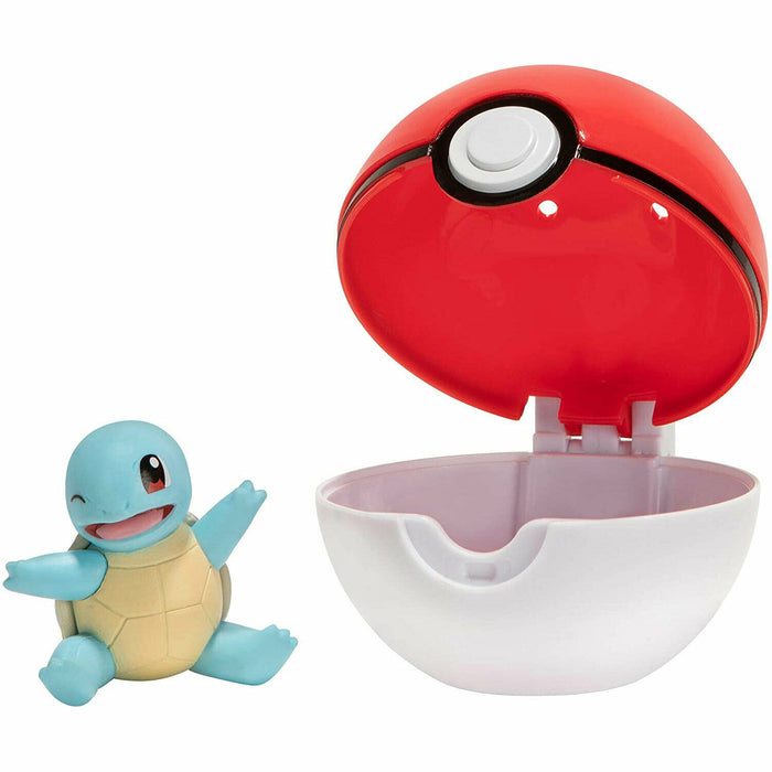 Pokemon Squirtle figuuri ja Clip'n' Go - poke pallo.