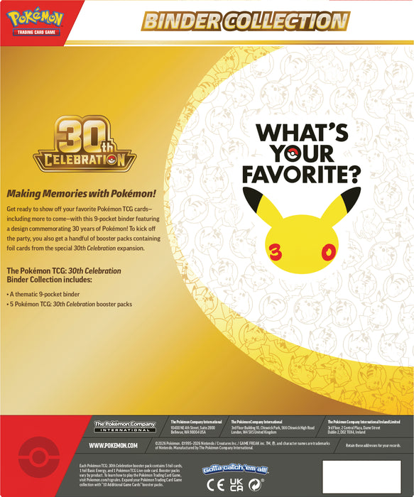 Pokèmon 30th Celebration Binder Collection - Ennakkotilaus