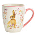 Easter mug with floral decoration made of white po