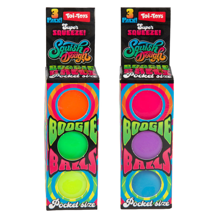 Squishdough Boogie Balls stressilelu pallot 3kpl - Lajitelma
