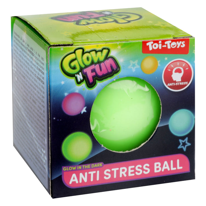 Glow n Fun pimeässä hohtava Stressipallo 6cm