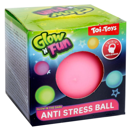 Glow n Fun pimeässä hohtava Stressipallo 6cm