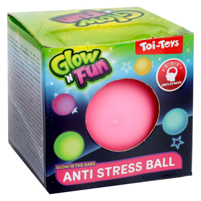 Glow n Fun pimeässä hohtava Stressipallo 6cm