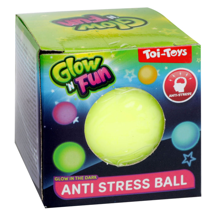 Glow n Fun pimeässä hohtava Stressipallo 6cm