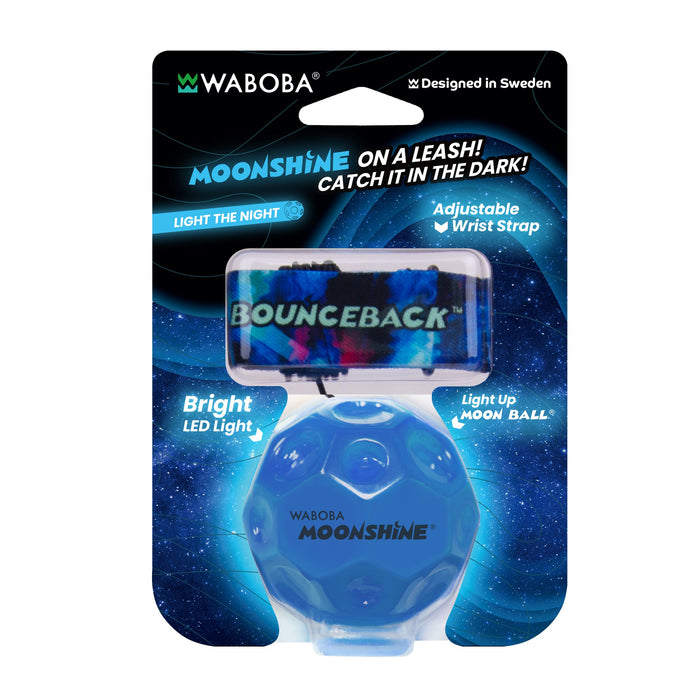 Waboba LED Bounce Back Moon ball pallo valolla - valitse väri