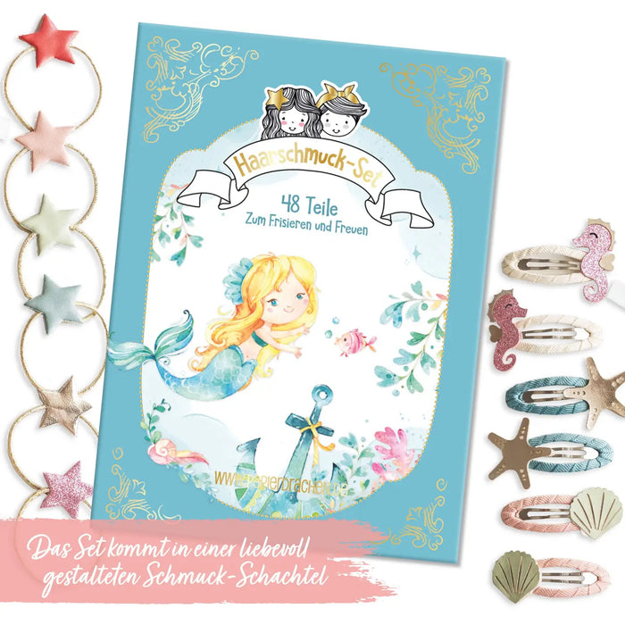 Lasten hiuslenkit ja pinnit 48kpl - Merenneito
