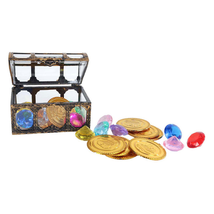 Leikki mini Aarrearkku + kolikot ja timantit 24kpl