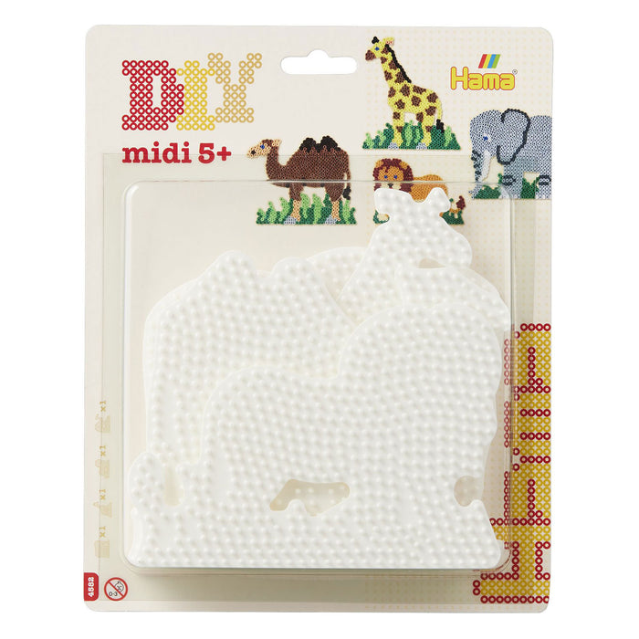 Hama helmi Midi alusta 4kpl - norsu, kirahvi, leijona, kameli