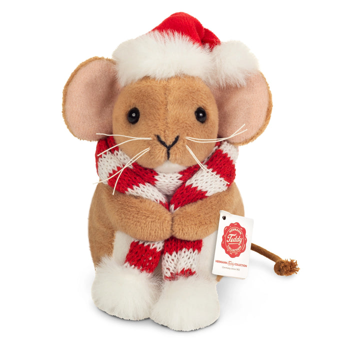 Teddy Hermann joulu Hiiri kaulahuivilla pehmolelu 11cm - Ennakkotilaus