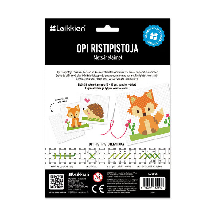 Leikkien Ristipisto askartelu - Metsäneläimet 6+