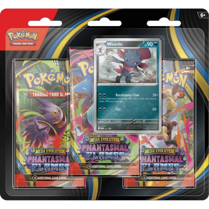Pokemon ME02 Phantasmal Flames 3-Pack Blister - Weavile