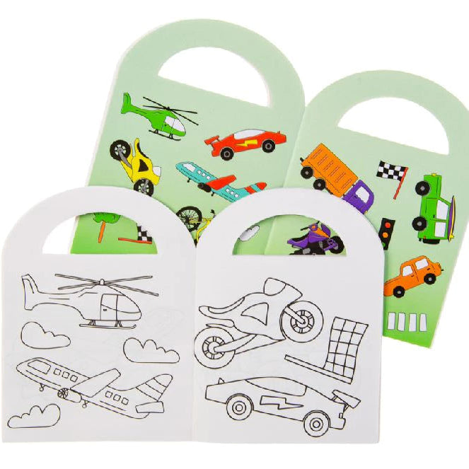 Ajoneuvot mini Värityskirja + tarrat