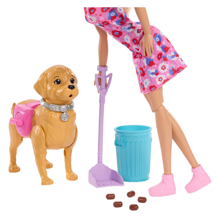 Barbie Walk And Potty nukke ja koira leikkisetti