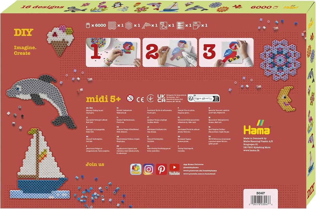 Hama helmi Midi Jätti 6000 kpl helmi askartelu pakkaus