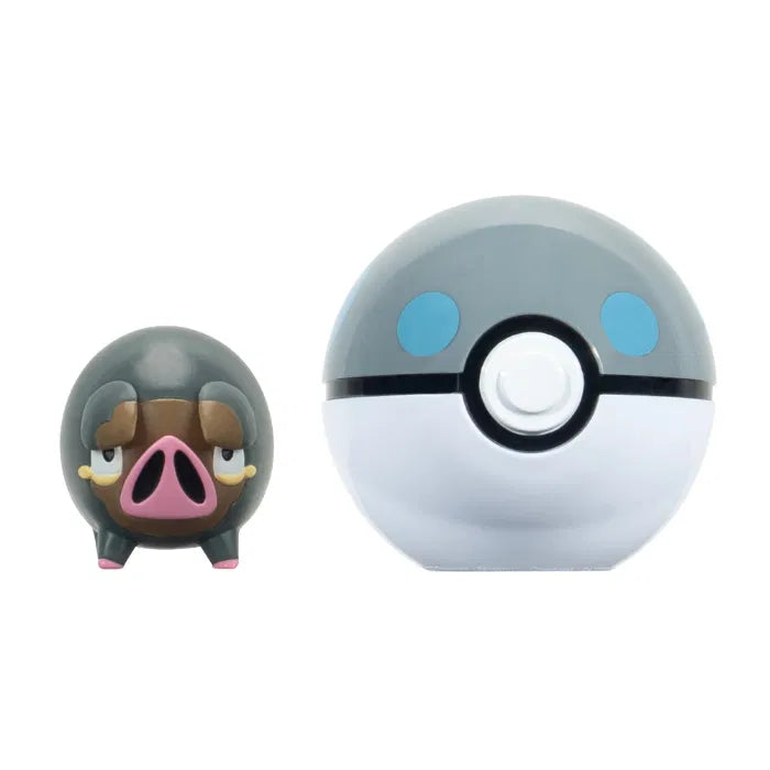 Pokemon Lechonk figuuri ja Clip'n' Go - poke pallo