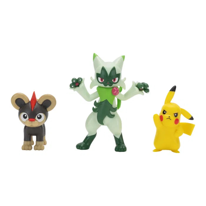 Pokemon Battle figuuri 3-Pack - Pikachu, Floragato, Litleo