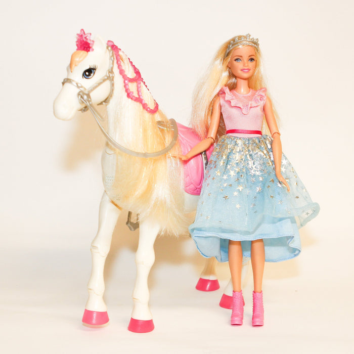 Barbie Princess interaktiivinen hevonen ja nukke - Second Hand