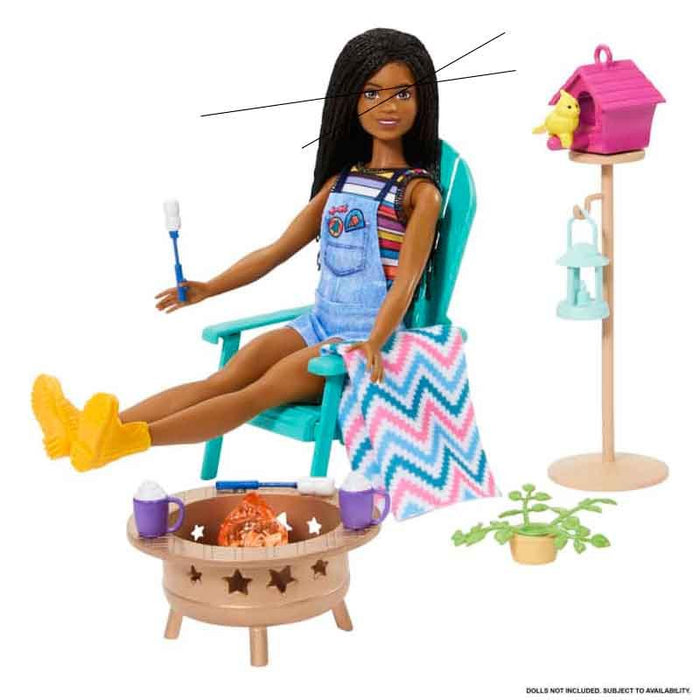 Barbie Huonekalusteet - Pihatuoli, nuotio ja vaahtokarkit