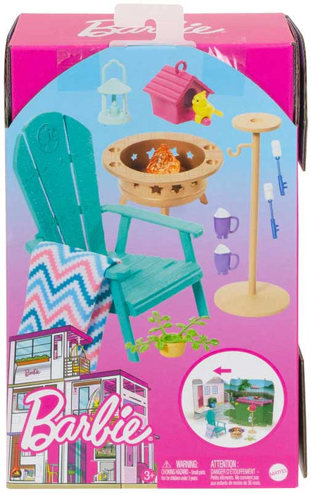 Barbie Huonekalusteet - Pihatuoli, nuotio ja vaahtokarkit