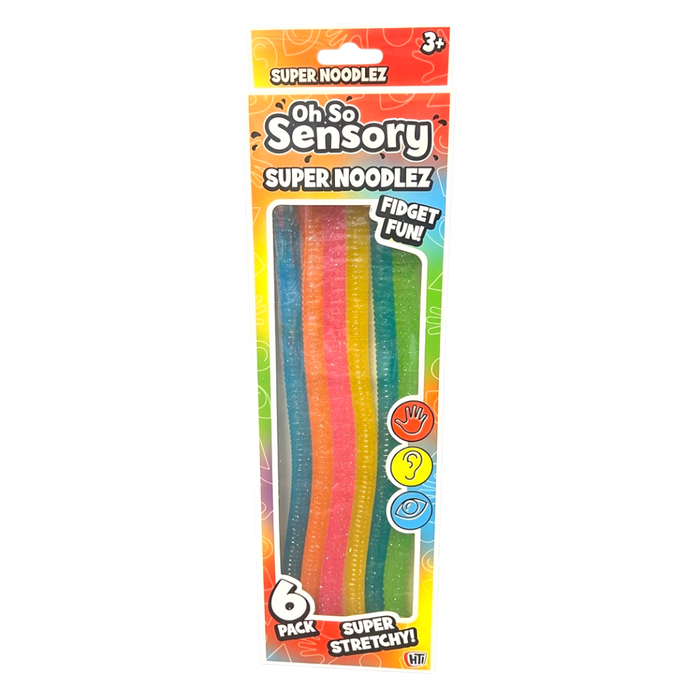 Sensorinen kimalle Fidget lelu Aisti Nuudelit 6kpl