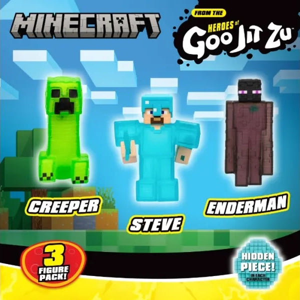 Goo Jit Zu Minecraft 3-pack; Steve, Creeper, Enderman