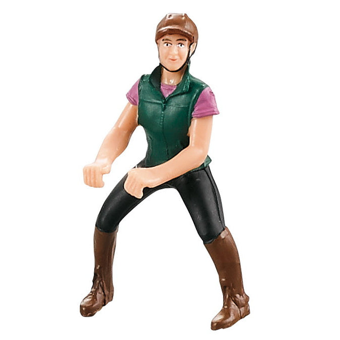 Horse Champion ratsastaja vihreällä liivillä