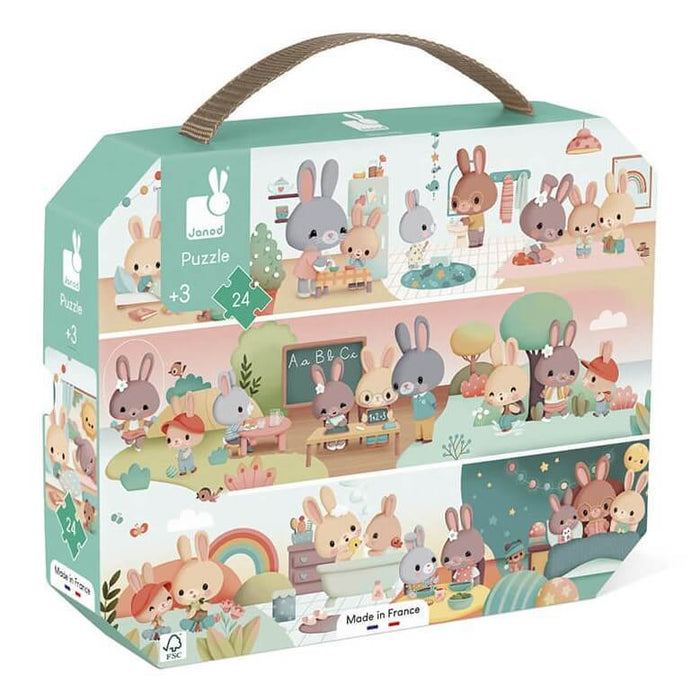 Janod Pupujen päivä palapeli salkku, 24 palaa