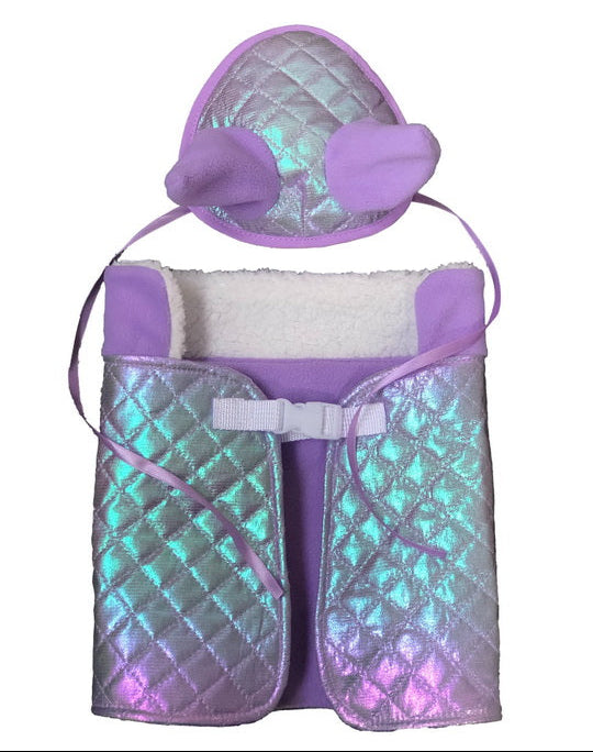 Keppihevosen toppaloimi ja korvahuppu - lila