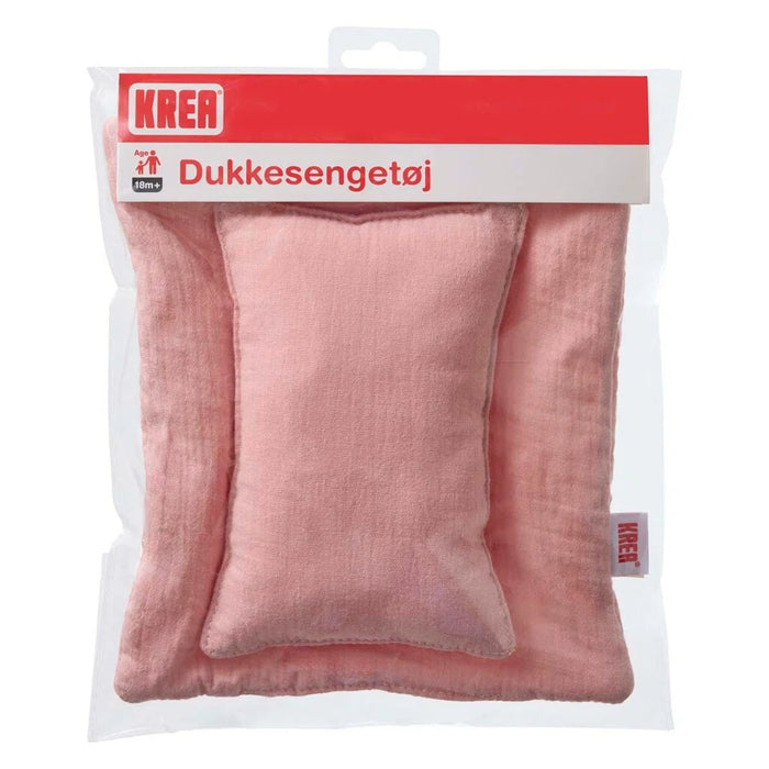 Krea nuken vaaleanpunainen peitto ja tyyny