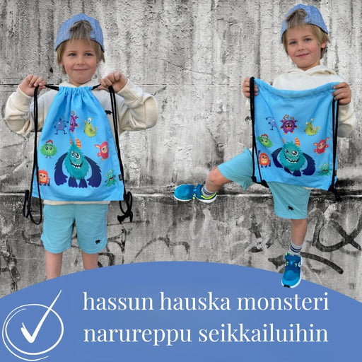 Lasten jumppakassi / narureppu - iloiset monsterit